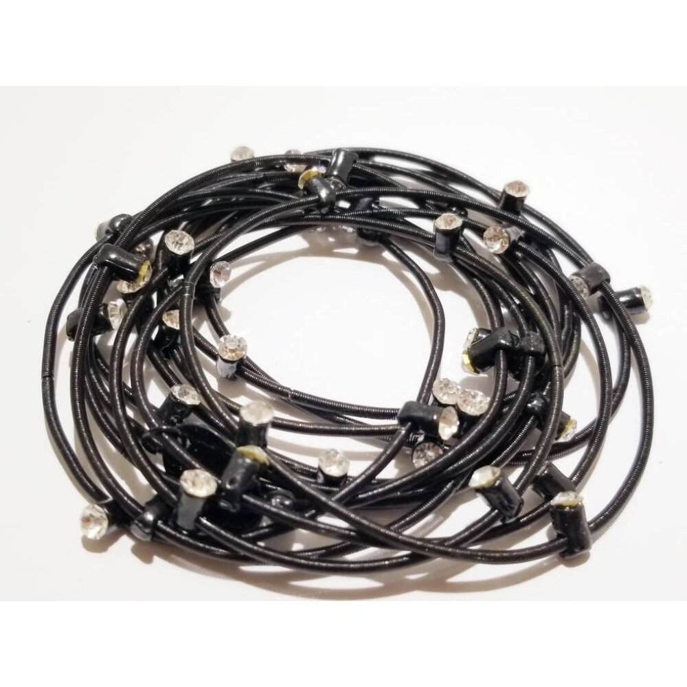 Bee Charming Sugar NY Piano Wire Black  Rhinestone Bracelet